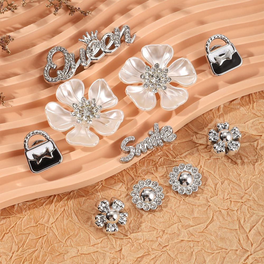 Sparkling Shoe Charms for Women - Fashionable Bling Chain Shoe Accessories, Cute Butterfly & Flower Jewelry Decorations - Perfect Birthday Gifts & Party Favors for Girls (Great for Weddings, Prom, Dances & Special Occasions)