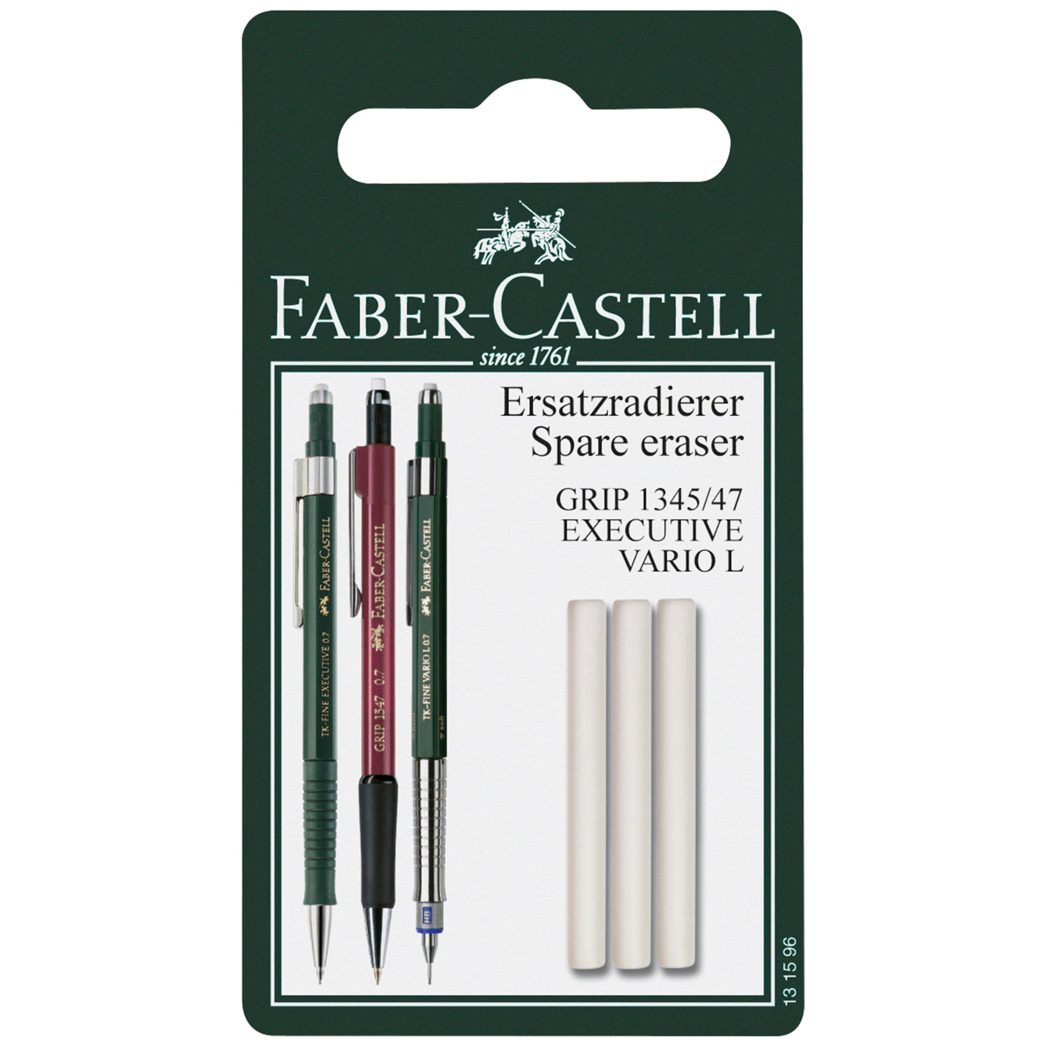 TK Fine Vario L Eraser Refills - 3 Pack (#131596) for Precision Drawing, Drafting & Office Use