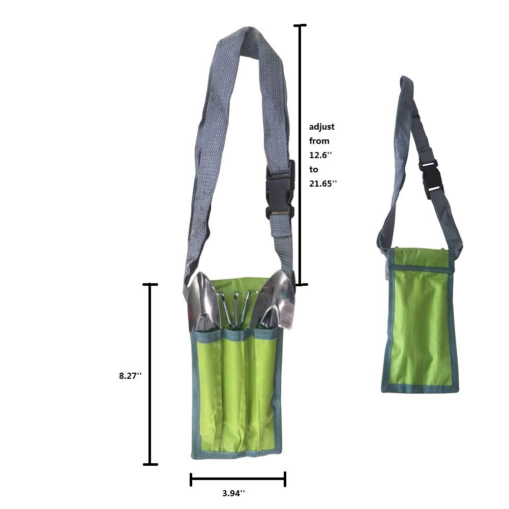 **Kids Gardening Tools Set - Safe Mini Garden Hand Tools with Adjustable Waist Bag - Spade, Shovel & Rake for Toddlers - Perfect for Outdoor Play & Learning Activities**