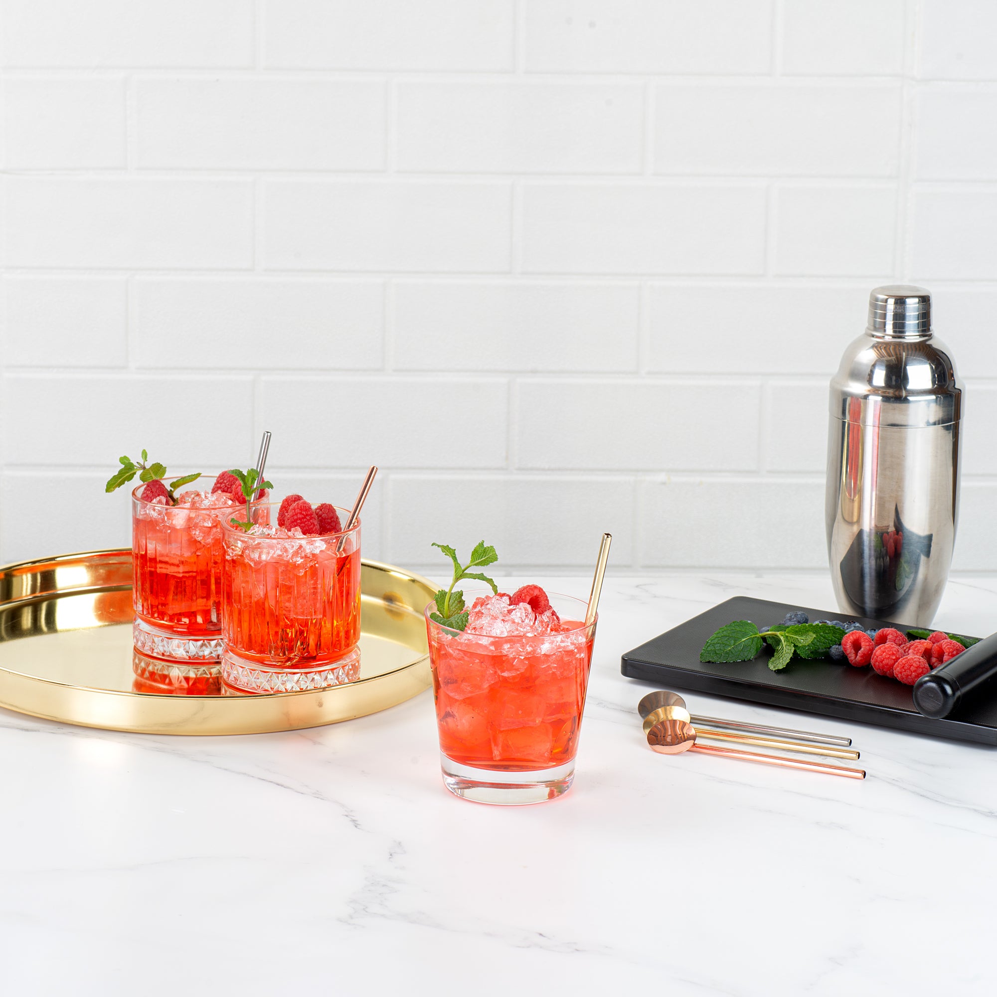 Gold Plated Stainless Steel Julep Spoon Straws - Set of 2 | Elegant Bar Accessories for Cocktails, Mint Juleps & Iced Beverages | Perfect for Home Bars, Parties & Southern Entertaining
