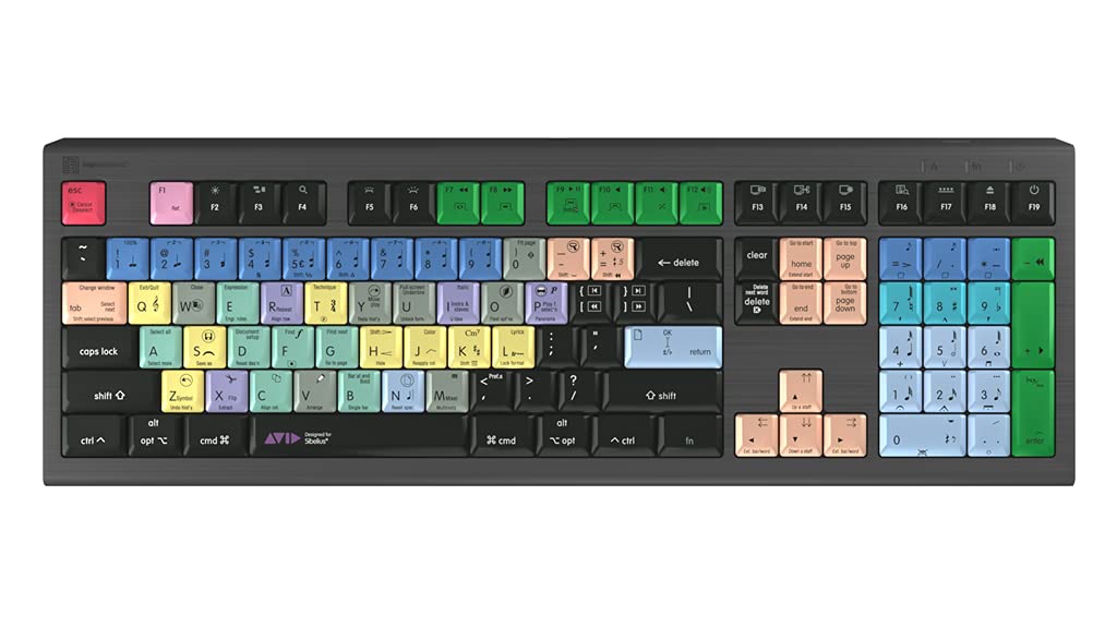 Logitech ASTRA2 Backlit Keyboard for Avid Sibelius - Mac Compatible | Professional Music Notation & Composition | Studio & Home Recording Setup