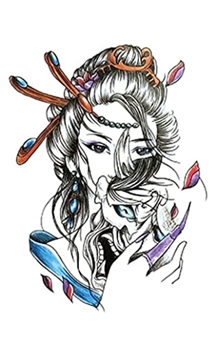 7 Sheets 3D Temporary Tattoos - Realistic Fake Tattoo Stickers, Waterproof & Long Lasting - Fashion Flower & Character Designs (12x19cm) for Women, Men, Teens - Perfect for Arms, Legs, Shoulders - Great for Parties, Halloween, Cosplay & Body Art