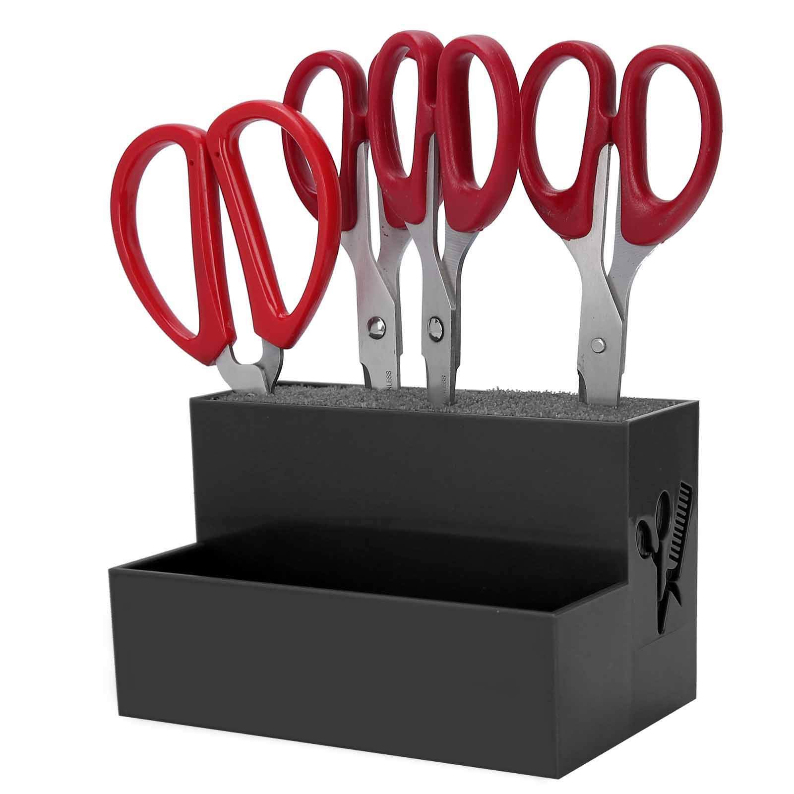 YUYTE Salon Scissors Storage Holder - Large Hairdressing Organizer Box for Hair Clips, Combs & Scissors - Black Desktop Organizer for Barber Shops & Home Styling Stations