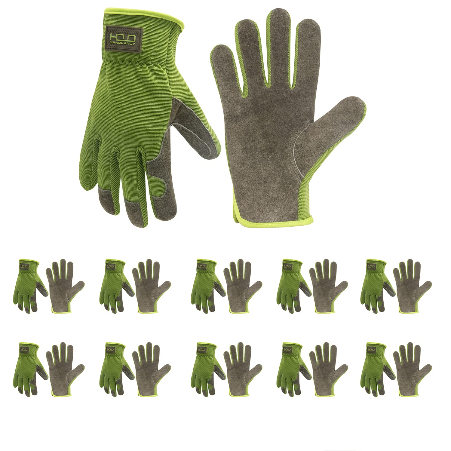 Cowhide Leather Work Gloves for Men & Women - Gardening, Construction, Driving