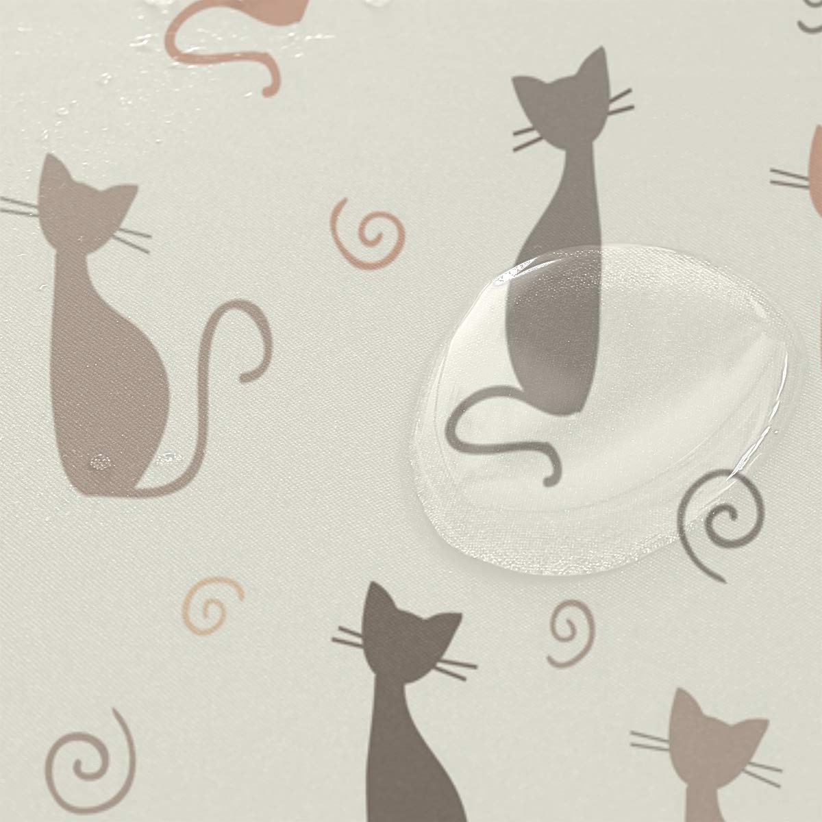 Blueangle Cute Cartoon Cat Silhouette Waterproof Shower Curtain Set with Hooks - 72x72 Inches Bathroom Decor for Kids & Adults - Perfect for Bathroom, Dorm, RV, and Apartment Decor