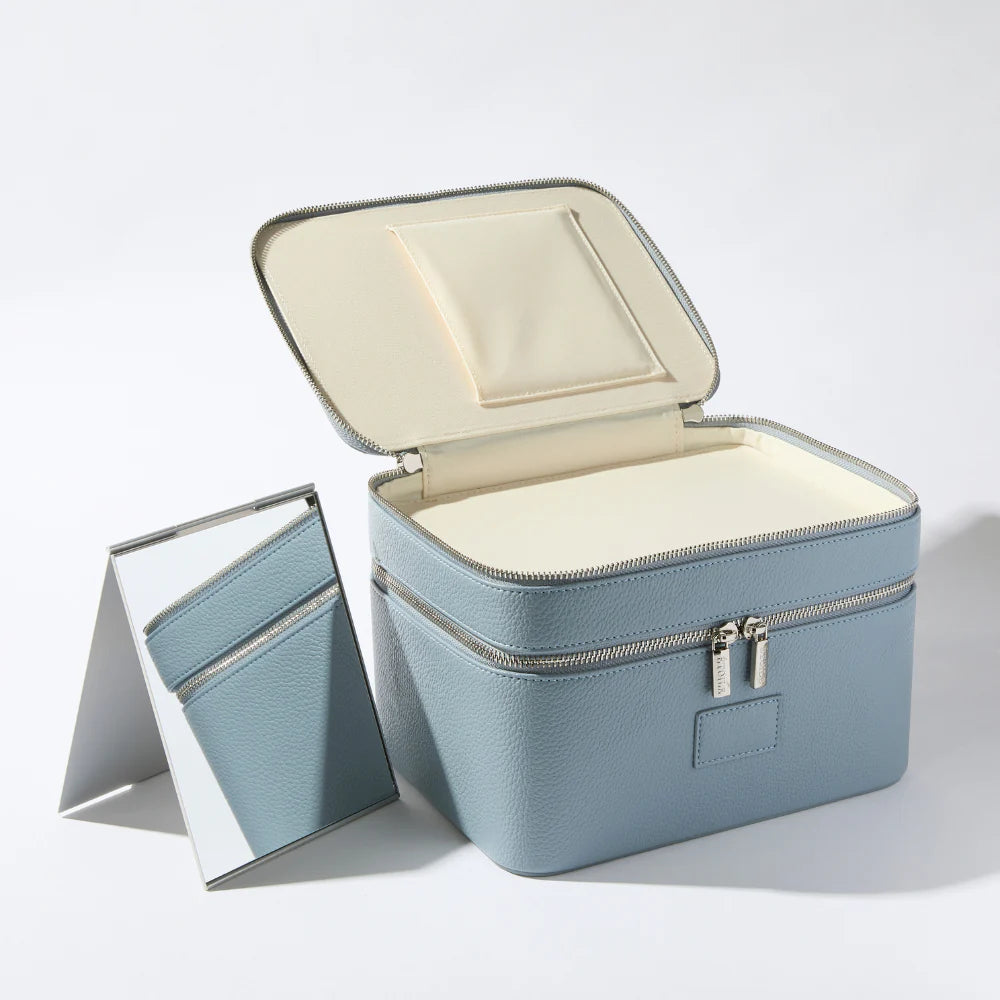 Duo Vanity Case - Travel Makeup Organizer with Mirror, Perfect for Women's Cosmetic Storage & On-the-Go Beauty Essentials | Ideal for Home, Office & Vacation Use