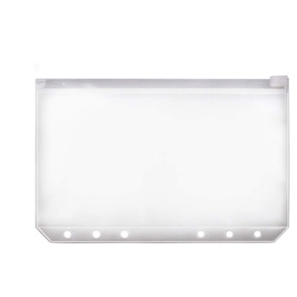 HUOFU 5 Pack Zipper Binder Pockets - Waterproof PVC Clear Plastic Document Organizer Folders for School, Office & Travel - Loose Leaf File Storage Bags for Papers, Receipts & Important Documents