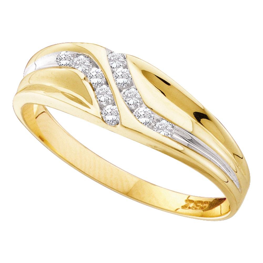 10K Yellow or White Gold Men's Diamond Wedding Ring Band - 0.12 CTTW by Sonia Jewels - Perfect for Engagements, Anniversaries & Special Occasions