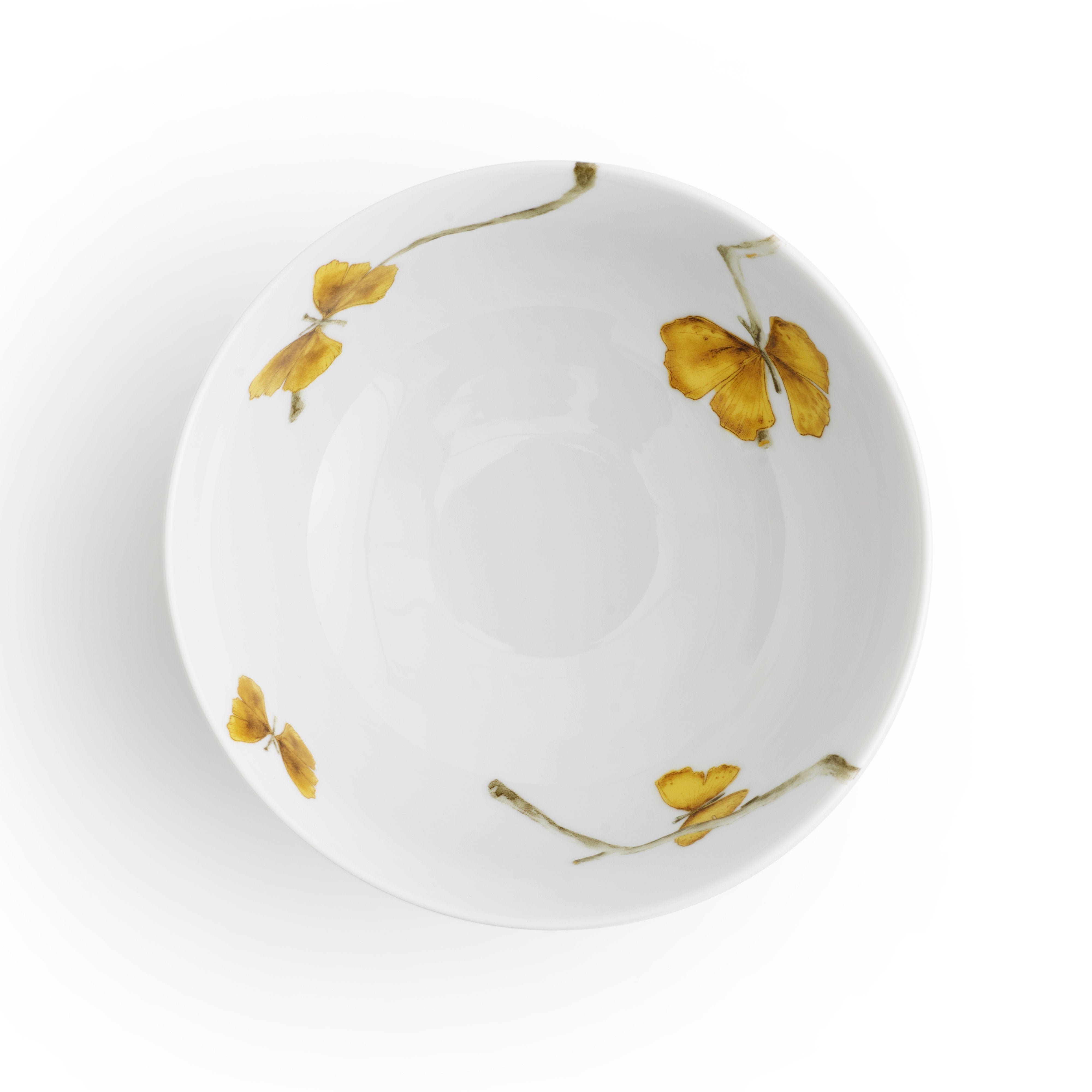 Butterfly Ginkgo Gold Dinnerware Set - Elegant Porcelain Plates, Bowls & Cups for Fine Dining, Wedding, and Special Occasions
