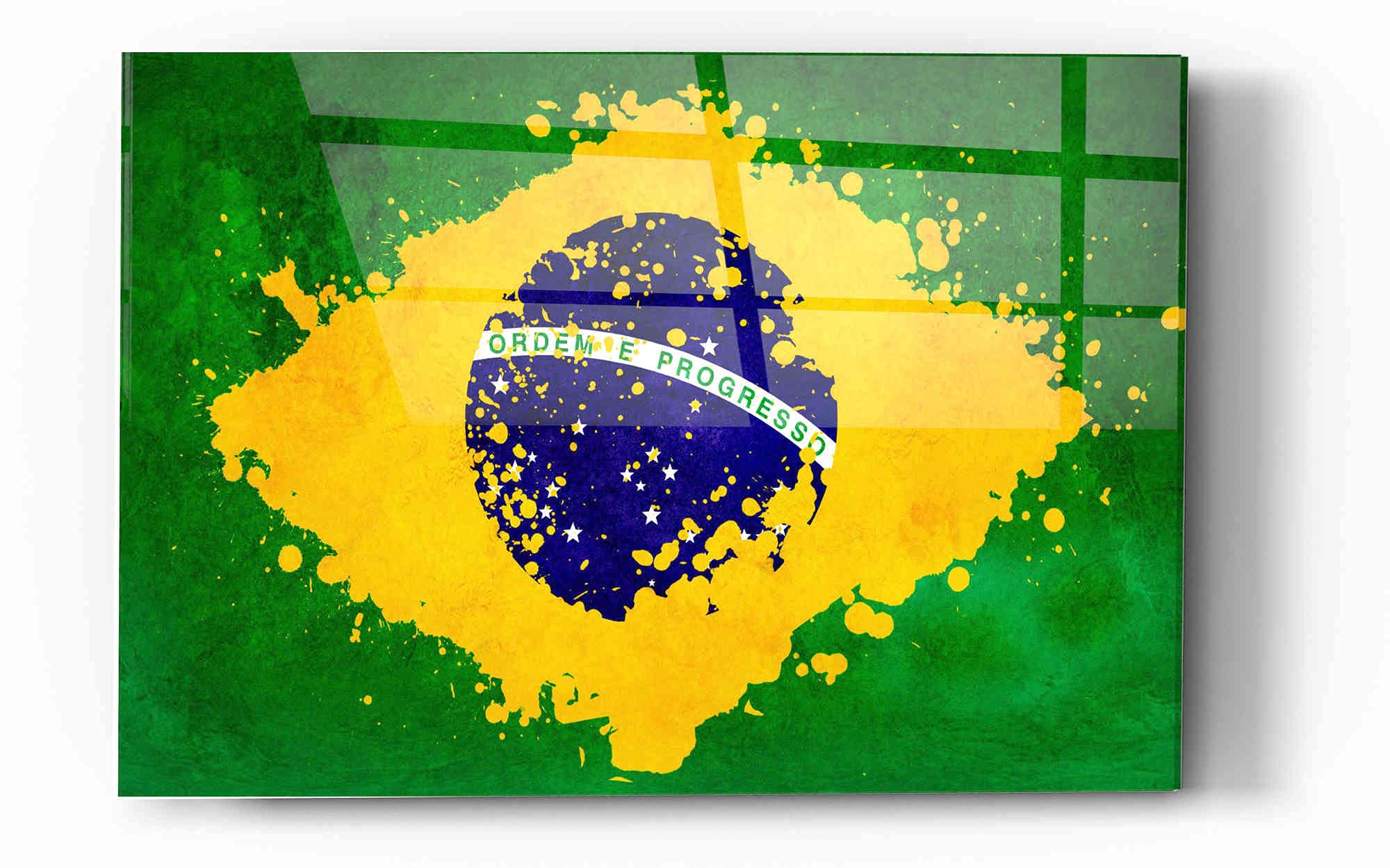 Brazil Acrylic Glass Wall Art - 16x24 Inches Modern Home Decor, Vibrant Tropical Landscape Painting for Living Room, Bedroom & Office