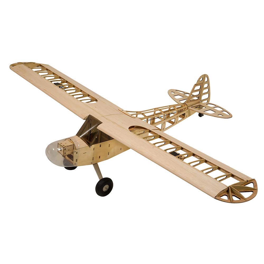 DW Hobby 1.2M Balsa Wood Piper Cub J3 RC Airplane Kit - Laser-Cut Unassembled Remote Control Model Plane for Adults & Hobbyists | Outdoor Flying, Backyard Fun & Aviation Enthusiast Gift