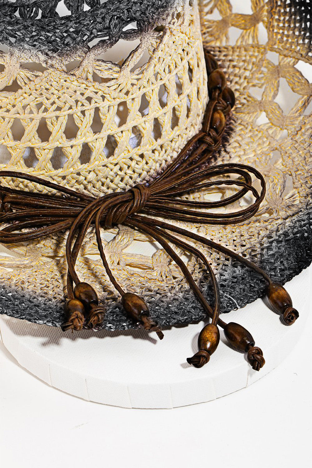 Fashionable Cutout Rope Strap Wide Brim Sun Hat for Women - Summer Beach, Garden Party, and Outdoor Vacation Accessories