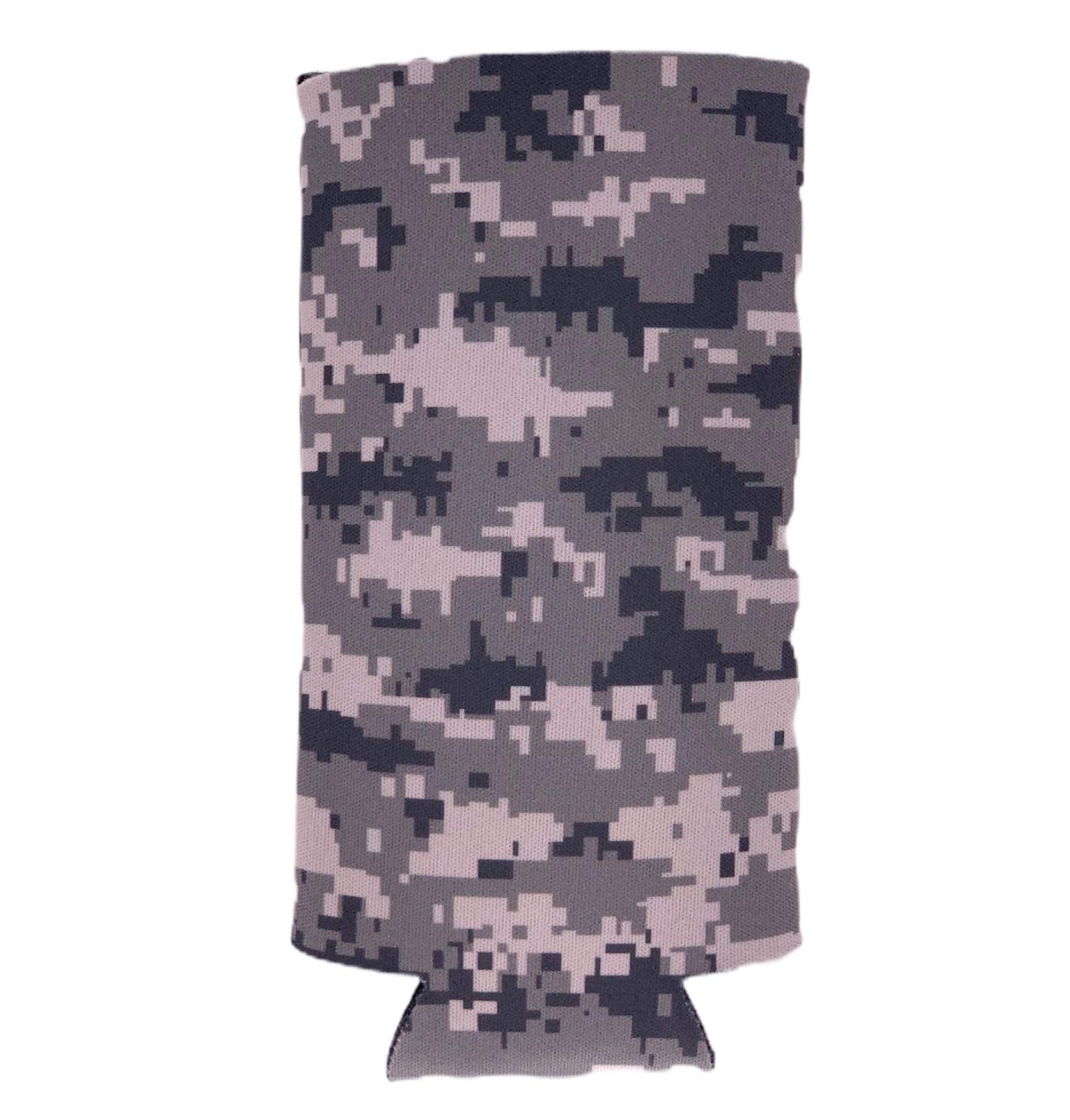 Digital Green Camo Pattern Slim Can Cooler - Insulated Beverage Sleeve for Beer, Soda & Energy Drinks - Perfect for Camping, BBQs & Outdoor Parties