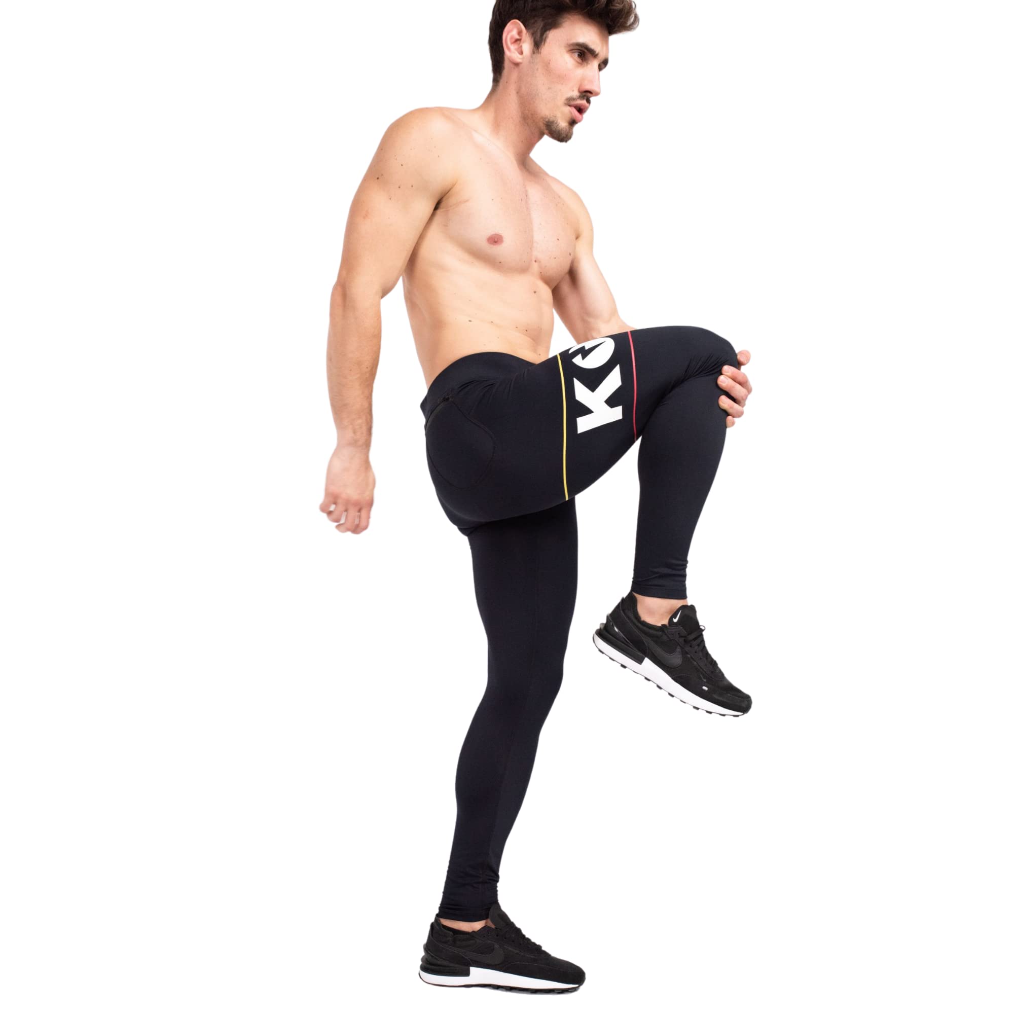 Kapow Meggings Performance Pro Range - Men's Compression Leggings with Pockets for Running, Gym & Workout | Moisture-Wicking & Breathable for High-Intensity Training
