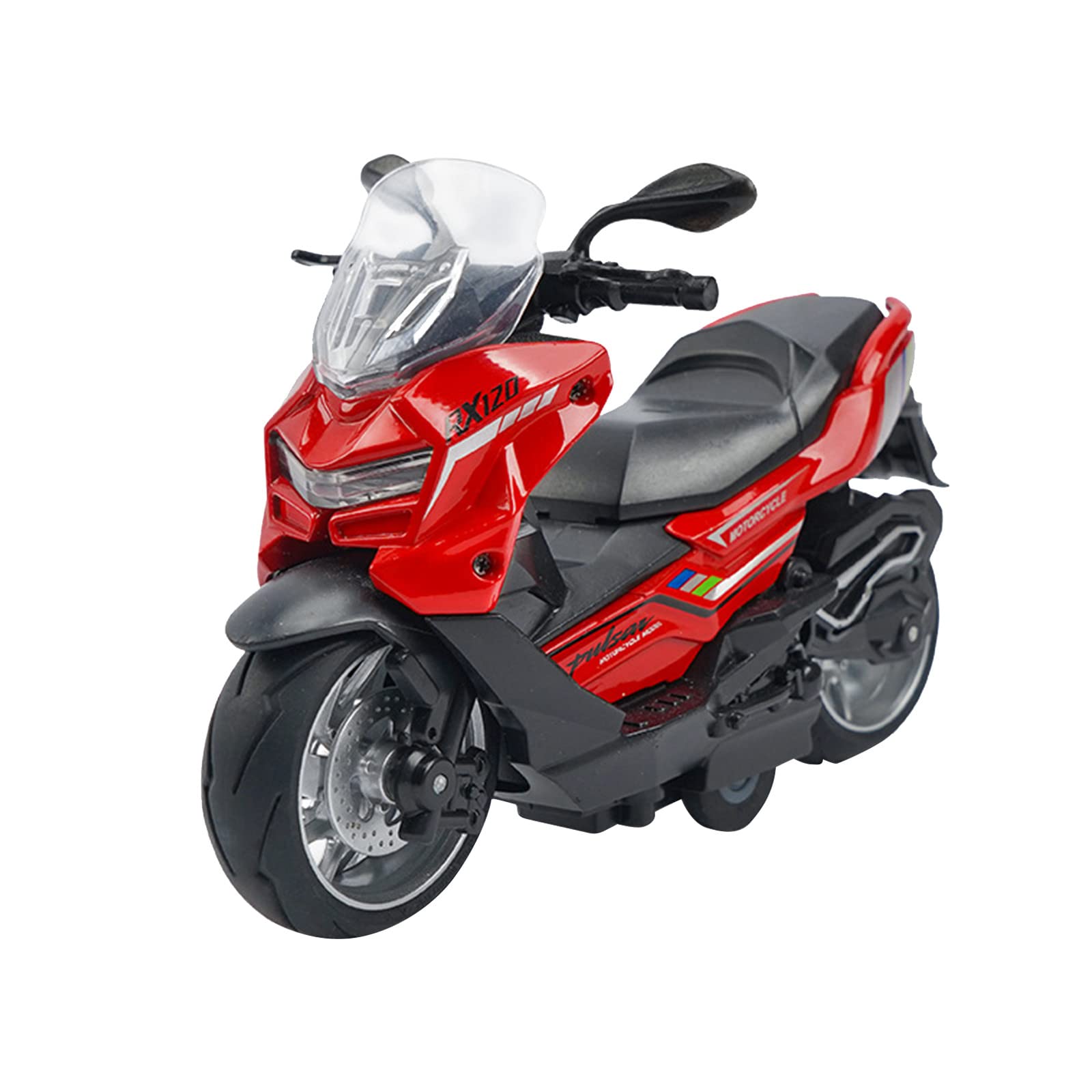 Wuztai 1:12 Scale Alloy Die-Cast Motorcycle Model Toy - Pull Back Action, LED Lights & Music, Suspension & Free Roller - Perfect Gift for Boys & Girls, Motorcycle Enthusiasts - Great for Display, Collection & Playtime Fun