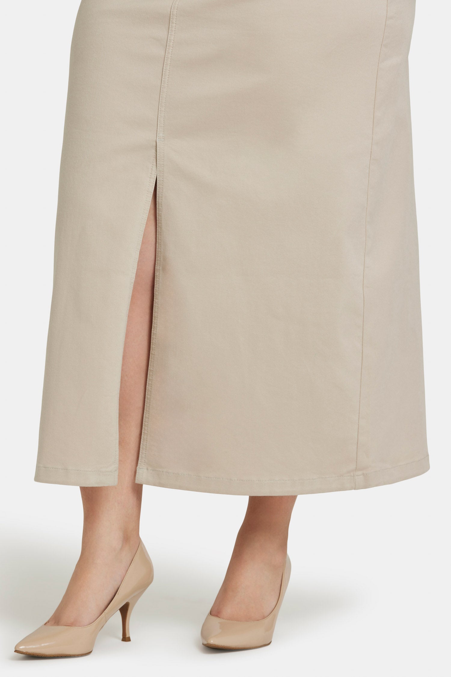 Plus Size High Rise Long Skirt with Feather Trim - Elegant Women's Maxi Skirt for Casual Wear, Parties & Special Occasions