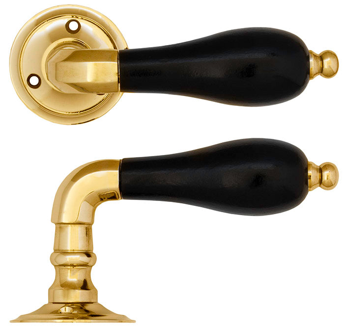 Dörrhandtag Låsbolaget 108 Brass Door Handle - Vintage Style Door Knob for Home, Office & Cabinet - Durable & Elegant Hardware for Interior Doors