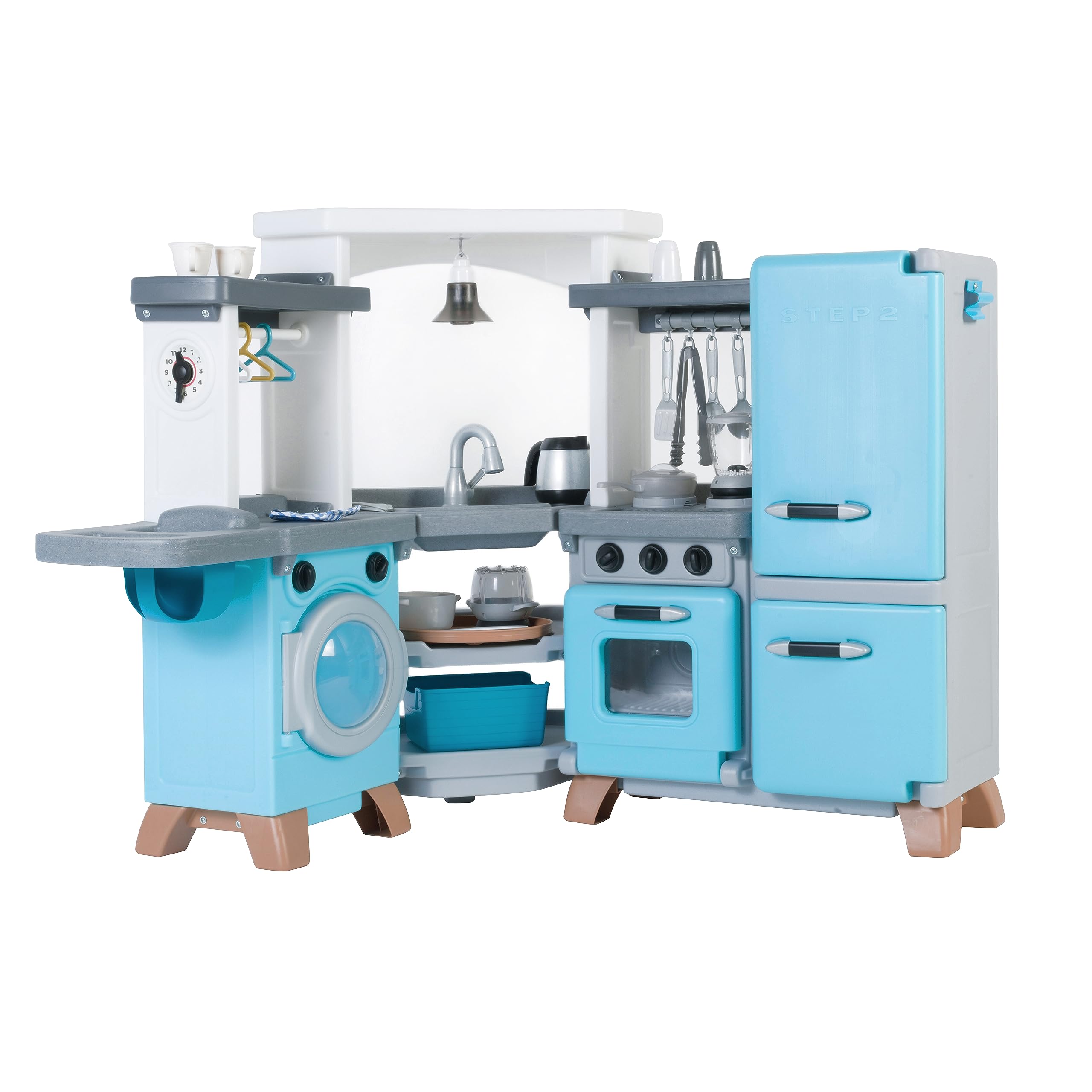 **Step2 Cook & Care Corner Kids Kitchen Playset & Nursery – Interactive Indoor/Outdoor Toy Kitchen with Lights & Sounds – Durable Plastic Play Kitchen for Toddlers Ages 3+ – Includes 29 Accessories – Perfect for Pretend Play & Role-Playing Fun**