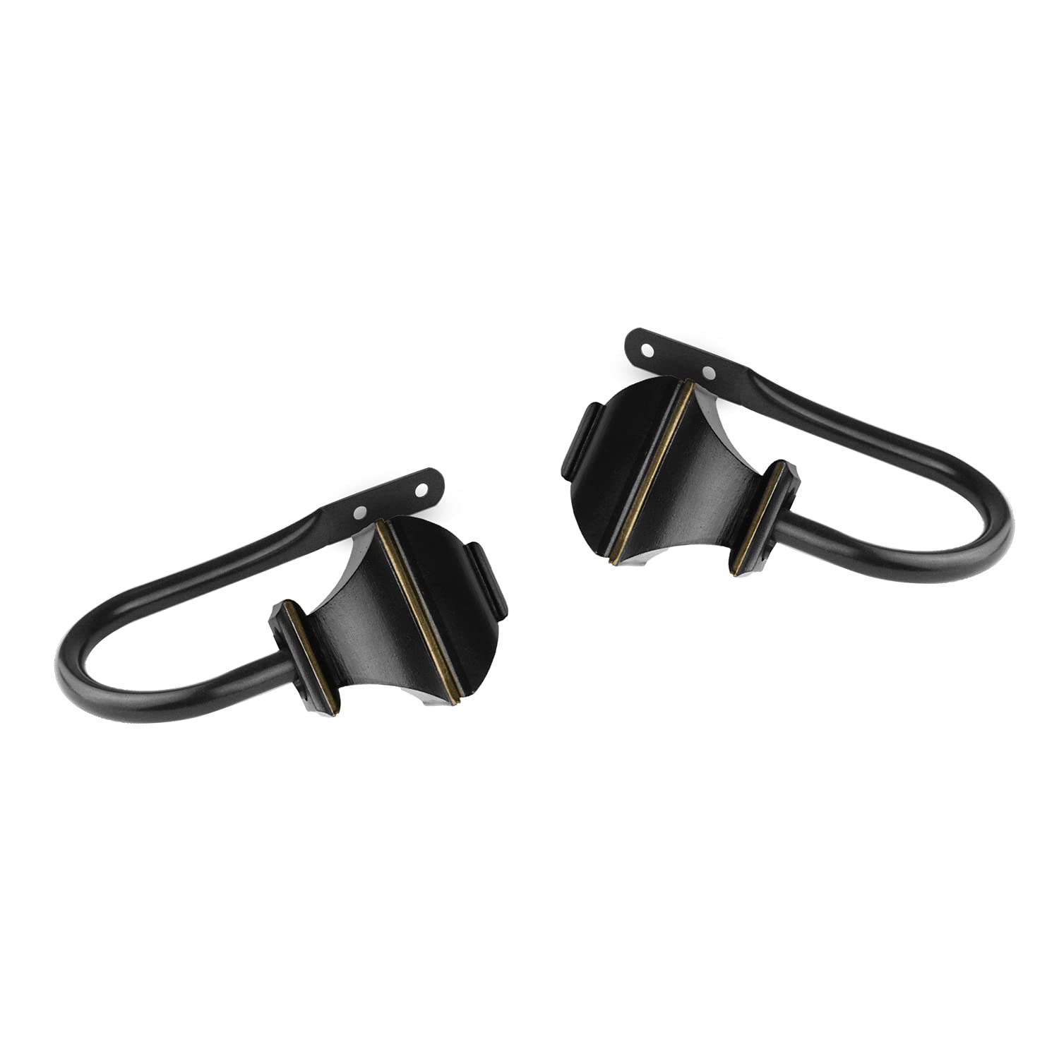 Stylish Black Arya Curtain Holdback Pair - Elegant Window Dressing for Living Room & Bedroom Decor