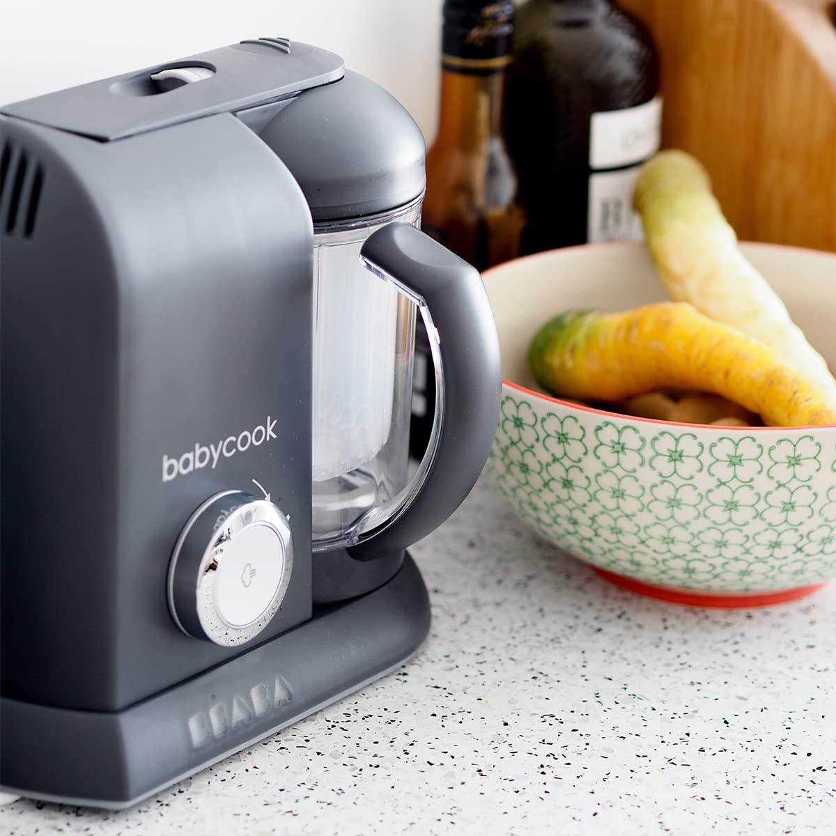 BEABA Babycook Solo 4-in-1 Baby Food Maker & Steamer | Homemade Baby Food Puree Blender | Healthy Infant Meal Prep | Perfect for Baby-Led Weaning & First Foods | Dark Grey | Ideal for Busy Parents & Healthy Baby Nutrition