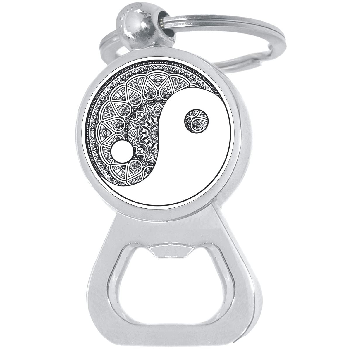 Yin Yang Bottle Opener Keychain - Unique Durable Metal Beer Opener with Key Ring - Perfect for Home, Bar, Camping & Gifts