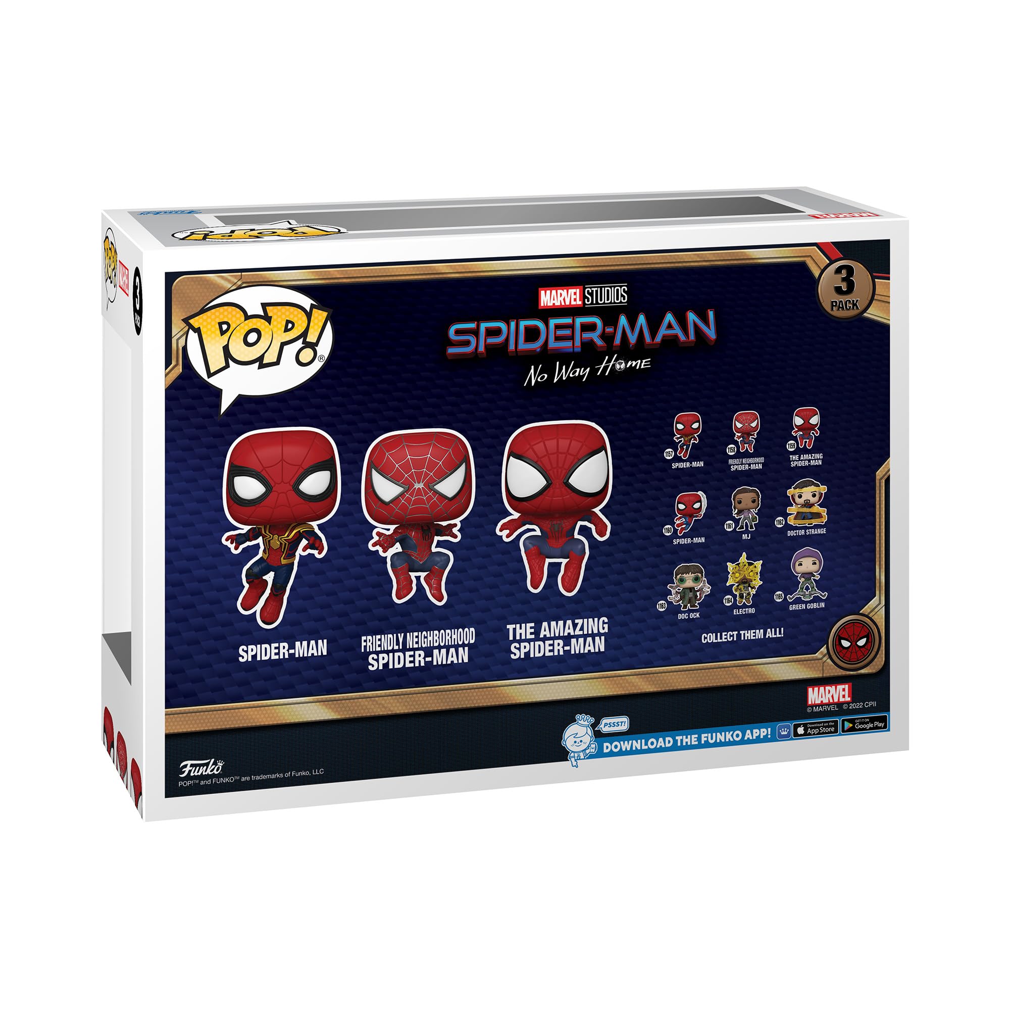 Funko Pop! Marvel: Spider-Man No Way Home 2021 - 3-Pack with Leaping Spider-Man - Amazon Exclusive Collectible Vinyl Figure - Official Merchandise Gift for Kids & Adults - Perfect for Marvel Fans, Home Decor, and Superhero Collections