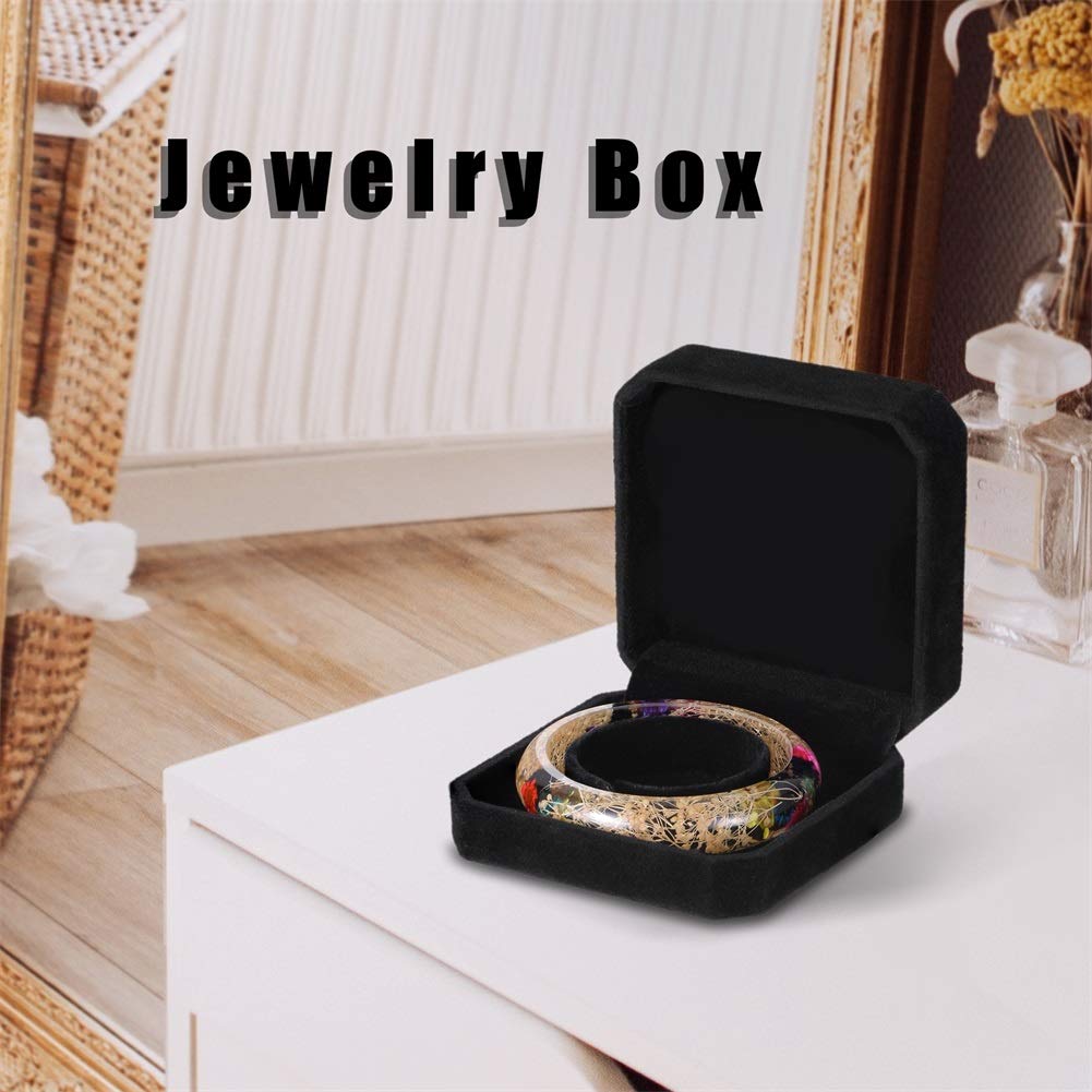 Joy.Box Velvet Bracelet Gift Box - Elegant Jewelry Display Case for Bracelets & Bangles (Black, 1pc) - Perfect for Gifting, Storage & Retail Presentation