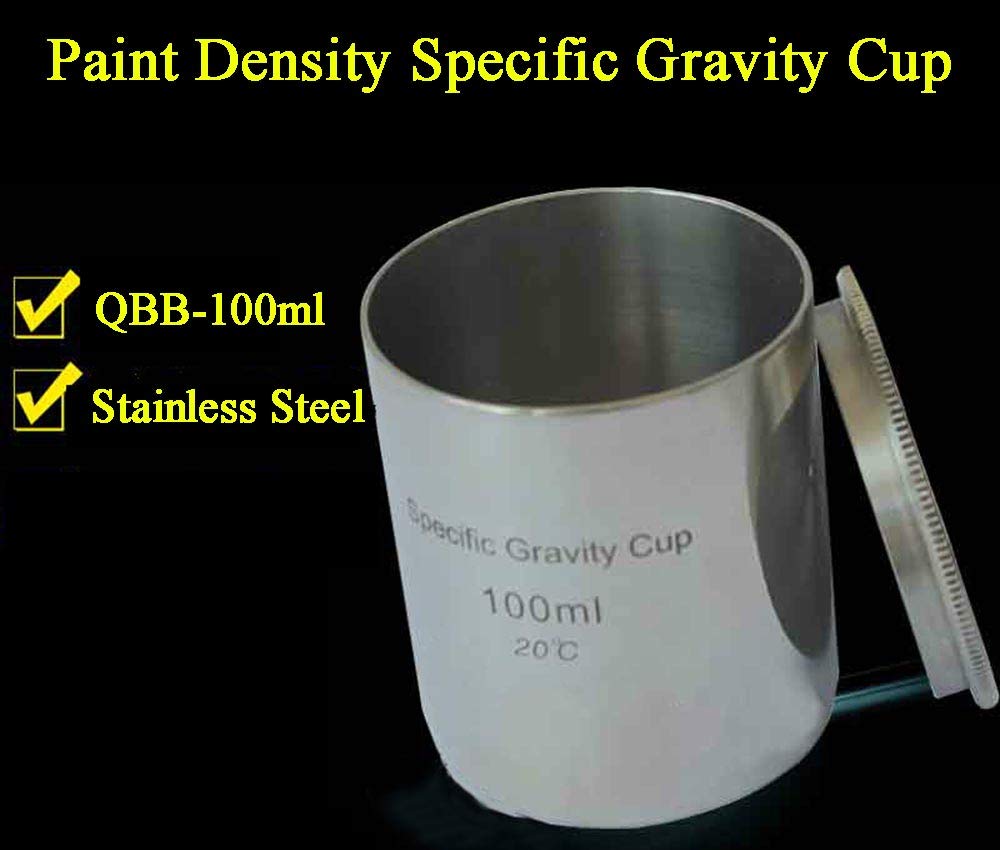 CGOLDENWALL QBB-100ml Stainless Steel Paint Density Cup | 100cc Specific Gravity Tester for Paint, Ink, Resin | Perfect for Automotive, Industrial & DIY Painting Projects