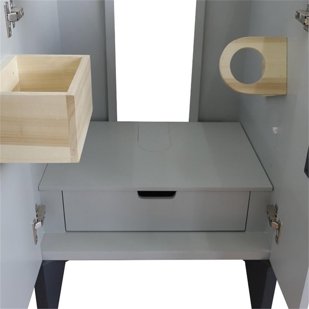 Kolb 24 Inch Single Sink Bathroom Vanity in Light Gray - Solid Wood Cabinet Only for Modern Home & Powder Room Decor
