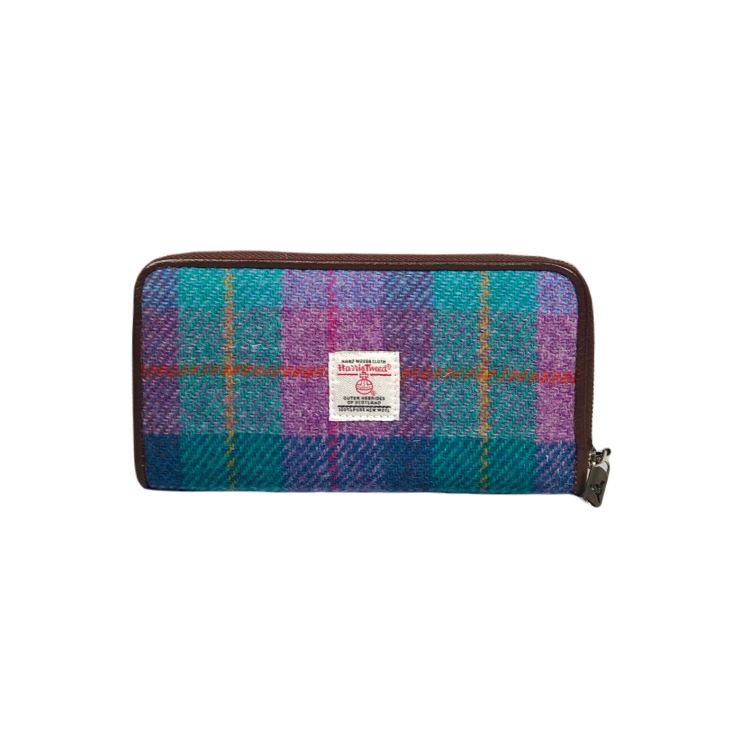 Harris Tweed Long Zip Wallet for Men & Women - 22 Stylish Colors | RFID Blocking Leather Card Holder for Travel, Business & Everyday Use