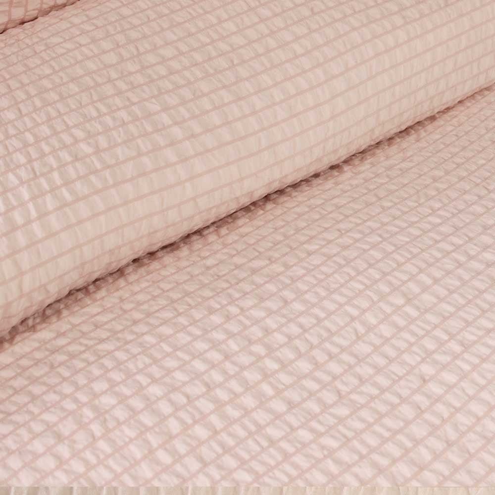 Ardor Ingrid Blush Seersucker Stripe Quilt Cover Set King Size - Soft & Breathable Bedding for Summer - Perfect for Master Bedroom, Guest Room & Vacation Homes