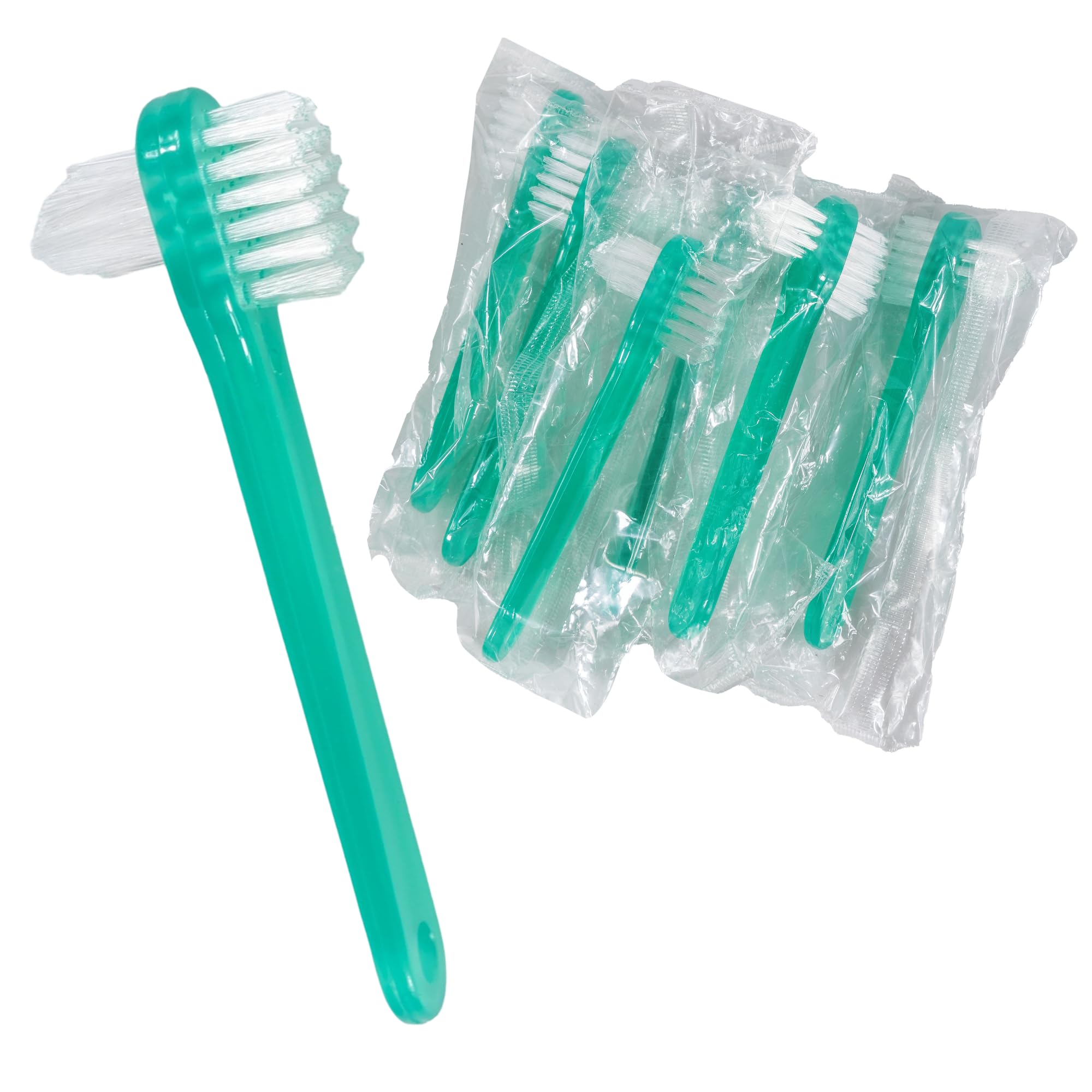 Vakly Denture Brush Pack of 10 - Hard Bristle for Dentures, Retainers & Mouth Guards - Dental Care Essential