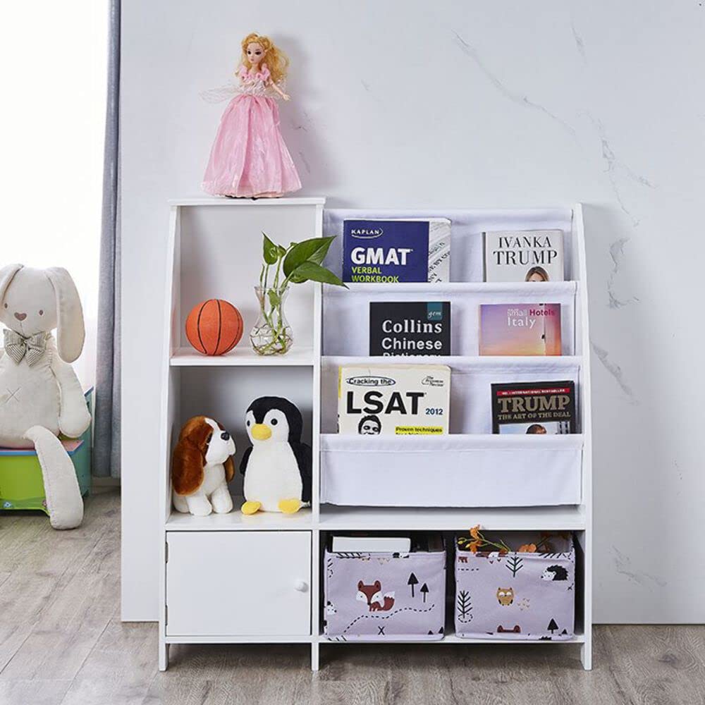 Victoria Kids Bookcase with Toy Storage & Funnel - Sturdy Wooden Bookshelf for Children's Room, Nursery, Playroom - Perfect for Organizing Books, Toys, and Decor