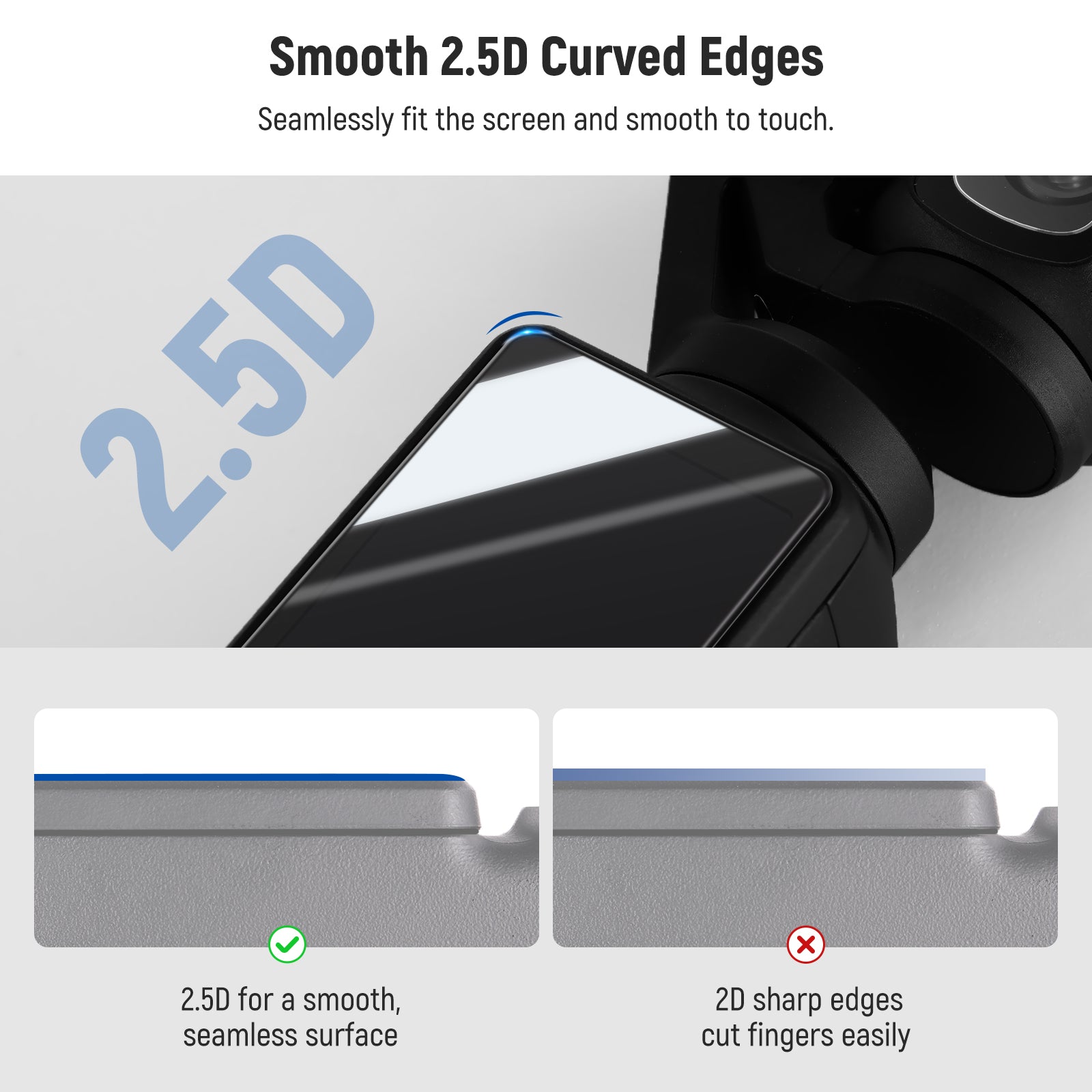 NEEWER CA128 Tempered Glass Screen Protector for DJI Osmo Pocket 3 - HD Clear, Anti-Scratch, Bubble-Free - Perfect for Vlogging, Travel & Outdoor Adventures