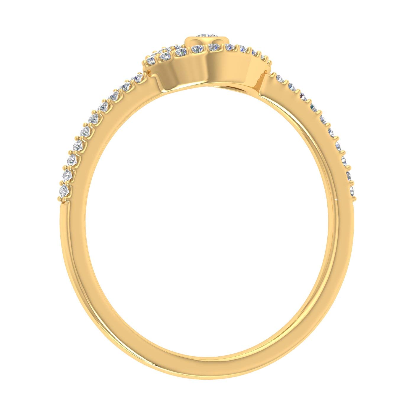 1/10 Carat Evil Eye Diamond Ring in 10K Solid Gold - Protection Jewelry for Women, Dainty Stackable Ring for Everyday Wear, Gift for Her, Birthday & Anniversary Present