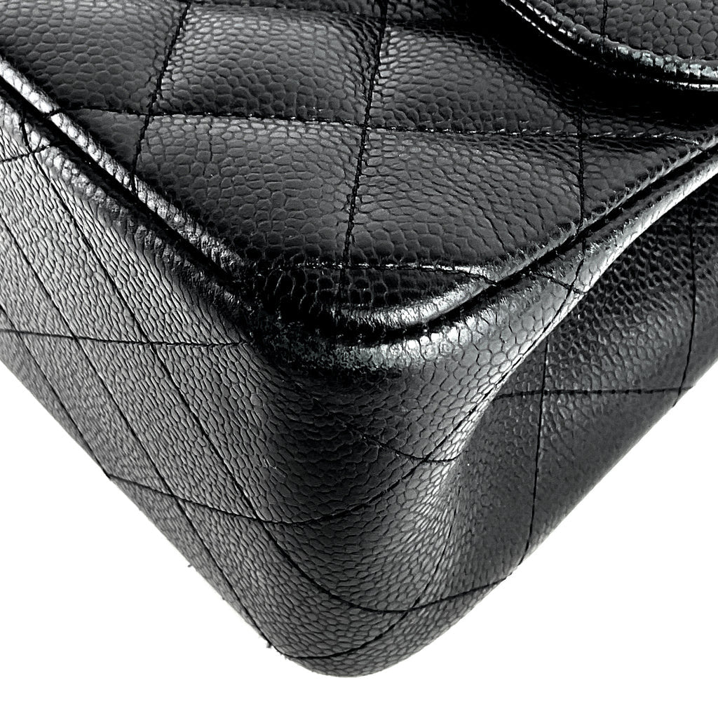Chanel Black Caviar Jumbo Double Classic Flap Bag - Luxury Designer Handbag for Women | Perfect for Evening Events, Parties & Special Occasions
