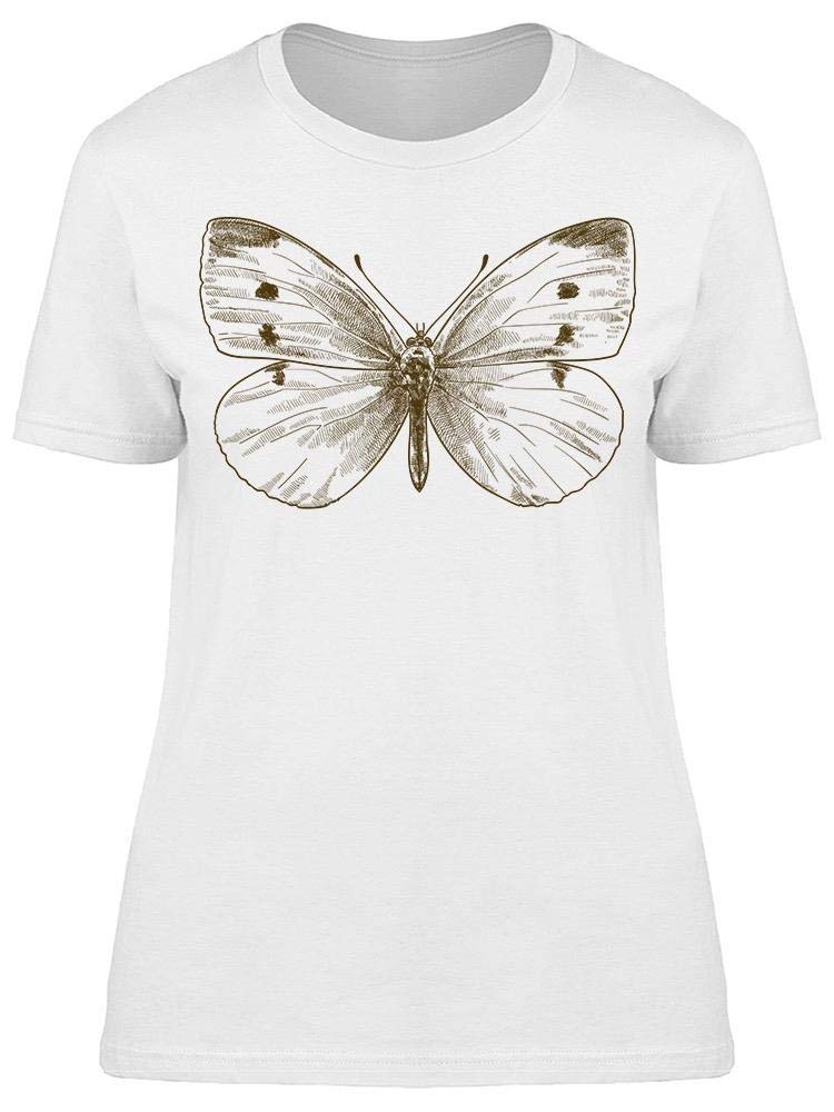 White Butterfly Pieris Rapae T-Shirt for Women - Soft Cotton Casual Tee for Everyday Wear, Summer Outfits & Nature Lovers