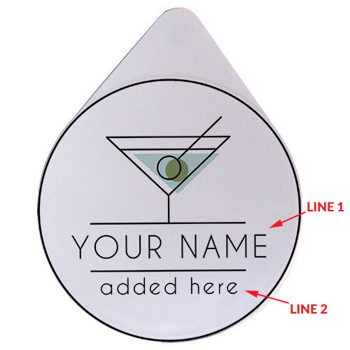 Personalized Custom Glass Rimmer Lid for Martini Cocktails - Engraved Name Option - Perfect for Home Bars, Parties & Cocktail Enthusiasts