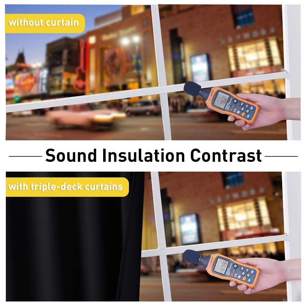 NICETOWN 100% Blackout Soundproof Curtains 95