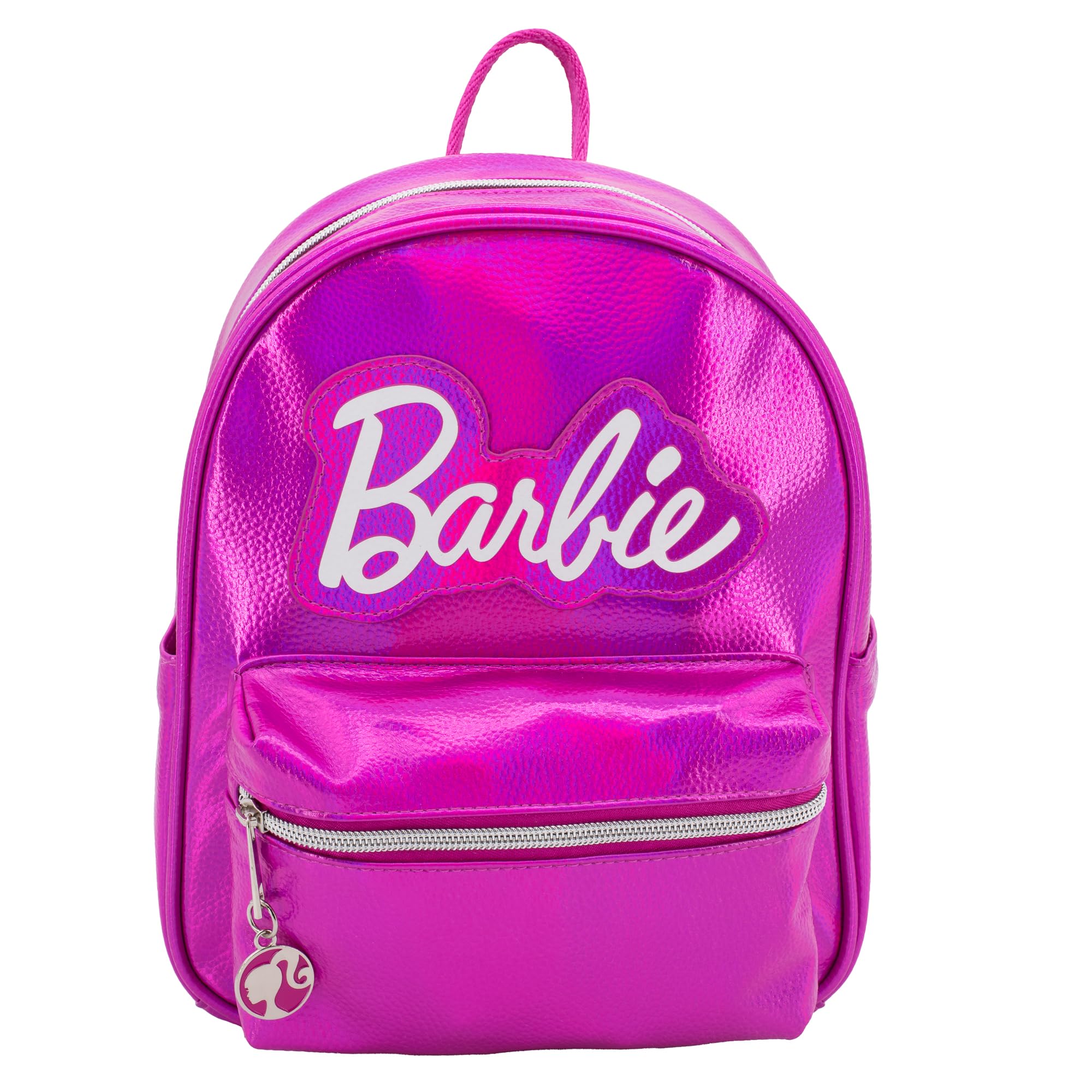 Barbie Vegan Leather Mini Backpack Purse - 10.5 Inch Pink Cosplay Handbag for Women & Girls | Perfect for Halloween Costumes, Movie Premieres & Barbie Themed Parties