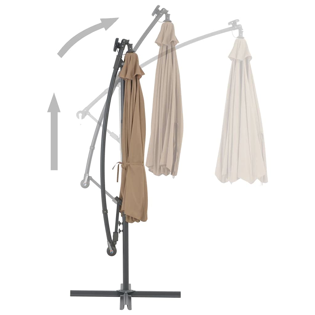 Outdoor Cantilever Umbrella with LED Lights - 118.1