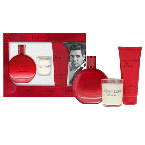 Michael Buble Passion 3-Piece Gift Set for Women - Perfume, Body Lotion & Shower Gel - Perfect Birthday, Anniversary & Valentine's Day Present