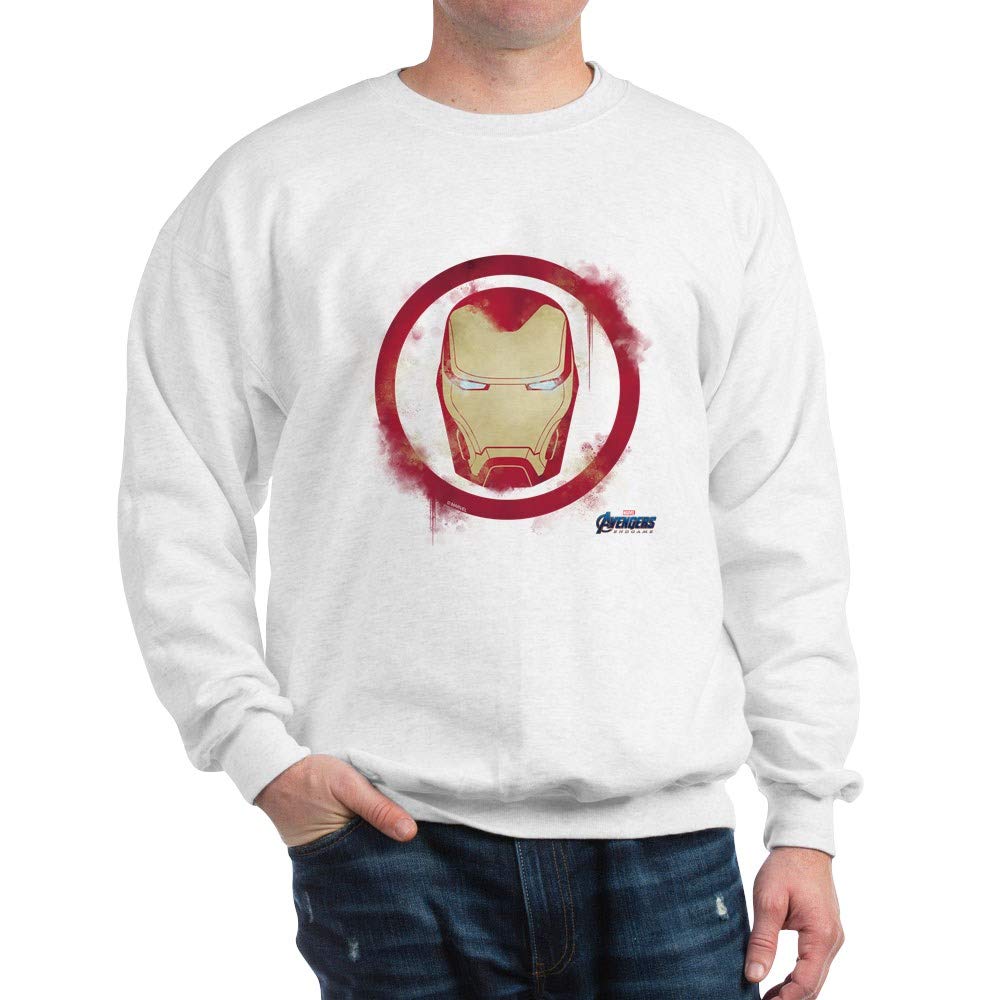Iron Man Head Classic Crew Neck Sweatshirt | Marvel Superhero Graphic Pullover | Comfortable Cotton Blend | Perfect for Cosplay, Comic Con & Casual Wear