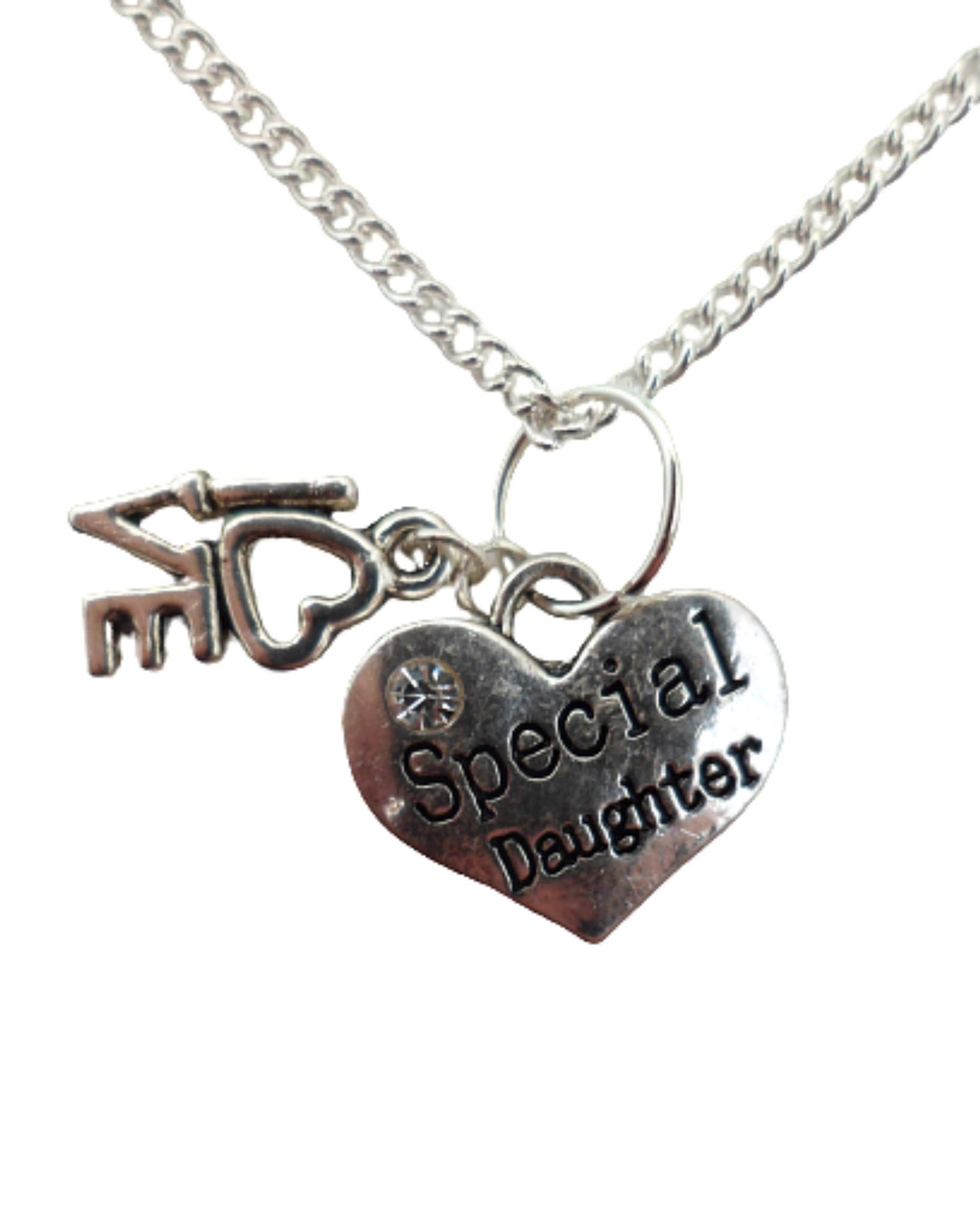 Silver Plated Necklace with Heart Gem Charm - Perfect Gift for Daughter | Birthday, Graduation, Valentine's Day Jewelry