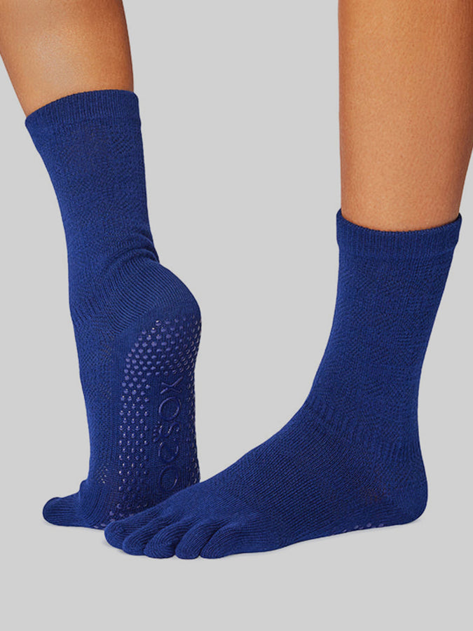 ToeSox Crew Full Toe Women's Non-Slip Yoga Socks with Grip for Pilates, Barre & Workout - Perfect for Yoga Studios, Gym & Home Exercise