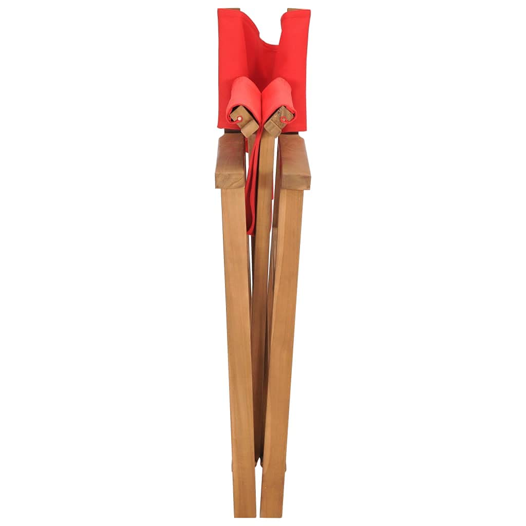Premium Solid Teak Wood Director's Chair with Red Canvas - Fast Shipping | Perfect for Film Sets, Outdoor Events & Home Theater Seating
