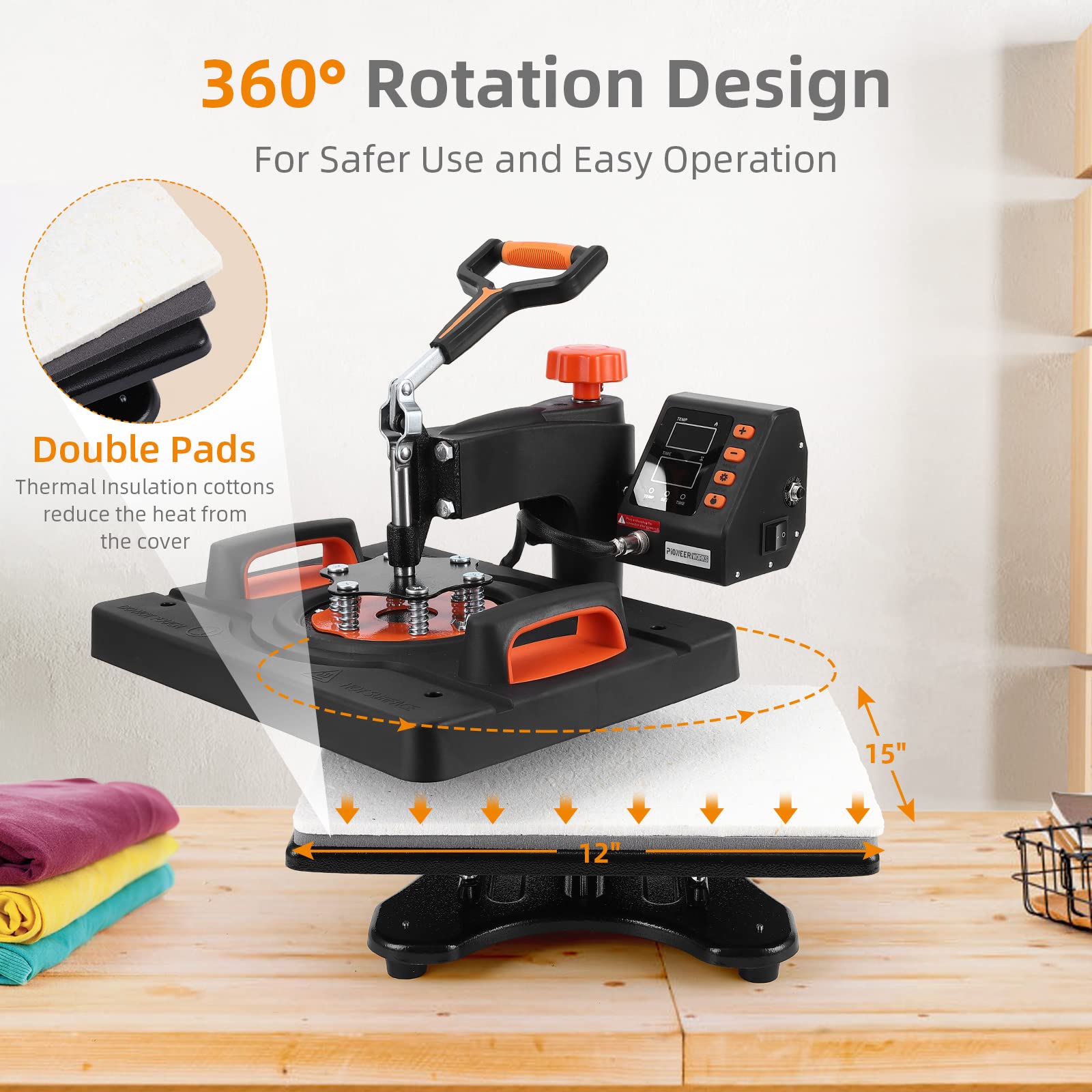 6 in 1 Heat Press Machine with 360° Rotation - 12