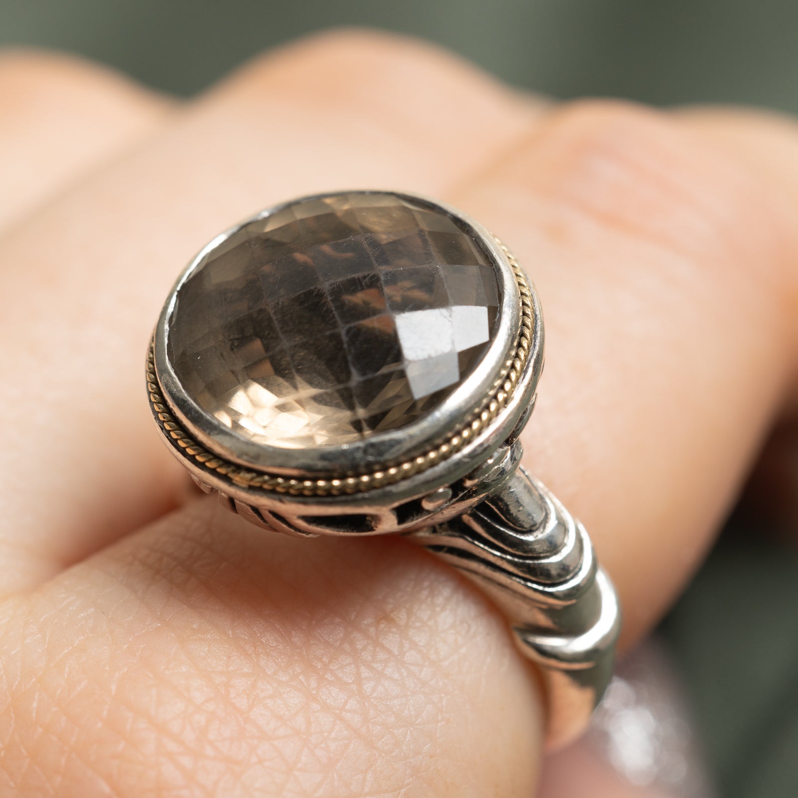Effy Smoky Quartz Cocktail Ring - 8.50 Carat Genuine Stone - Size 6.75 - Elegant Evening Wear & Special Occasion Jewelry for Women