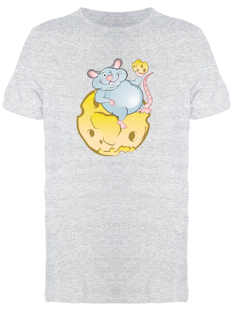 Stylish Men's Cheese Moon & Mouse Graphic T-Shirt - Trendy Casual Tee for Everyday Wear, Gifts & Outings