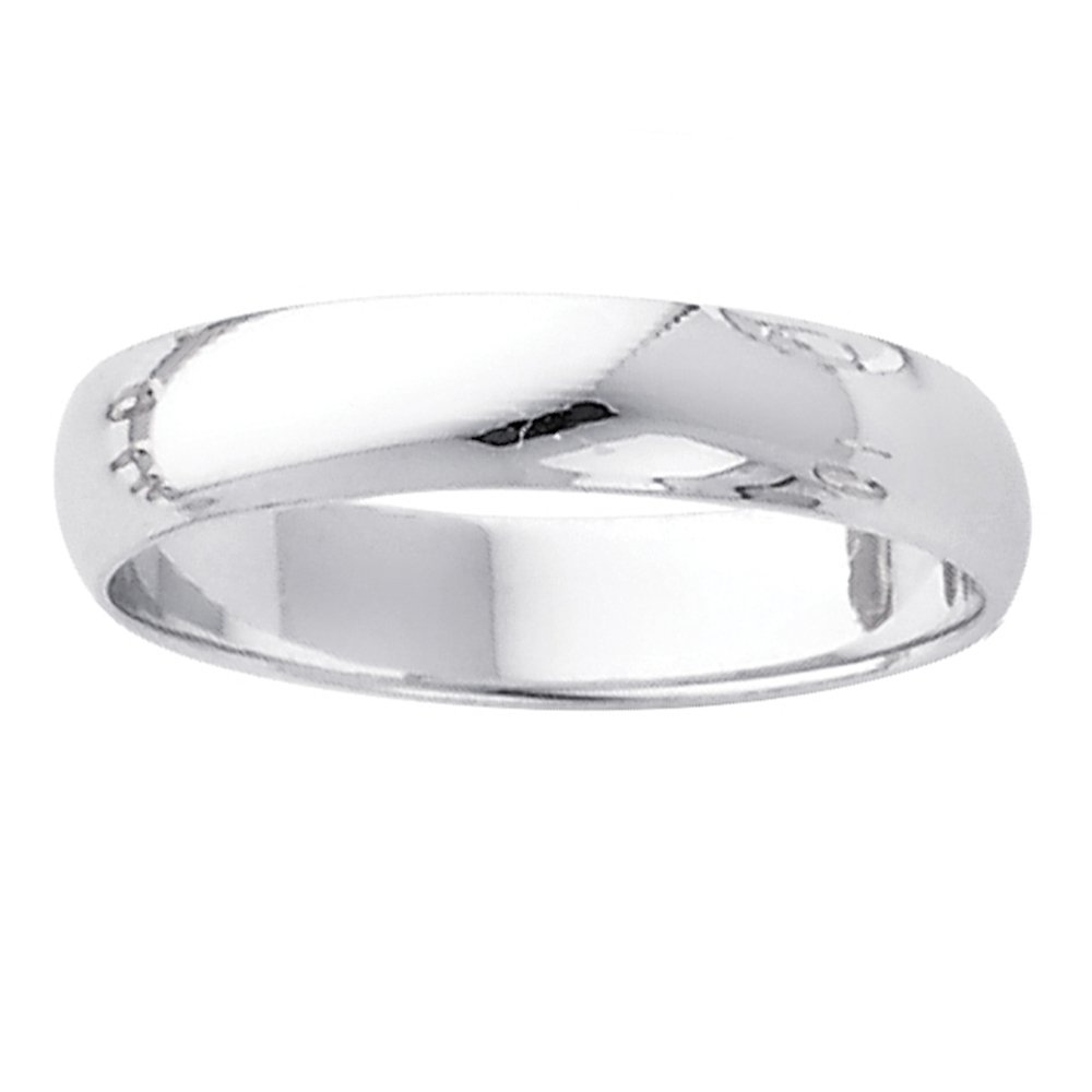 10K Solid White Gold Classic Endless Band Ring - 4mm Plain Wedding Ring for Women - Perfect for Anniversaries, Engagements & Everyday Elegance